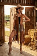 Boho/Western Style Sleeveless Fringe Vest