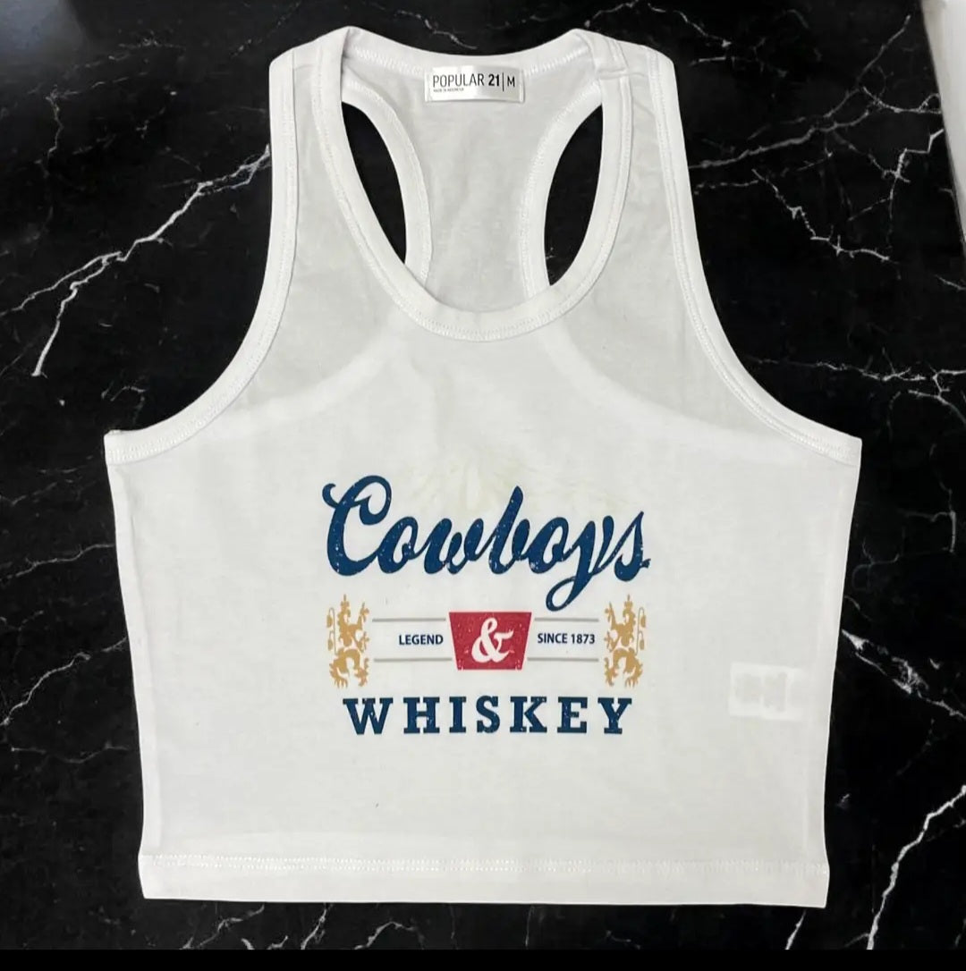 Cowboys & Whiskey Crop Tank