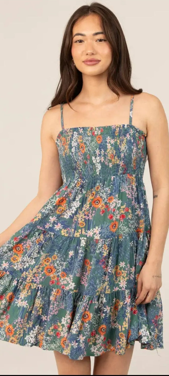 Smocked Bust Tiered Sundress