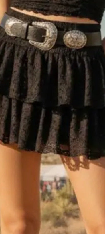 Lace Ruffle Mini Skort