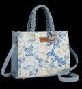 Wrangler Floral Print Braided Tote Crossbody Bag