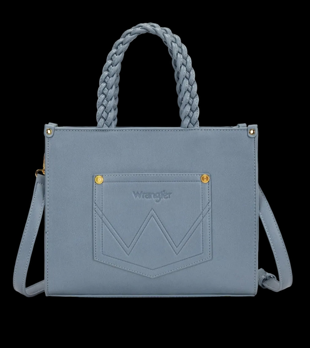 Wrangler Floral Print Braided Tote Crossbody Bag