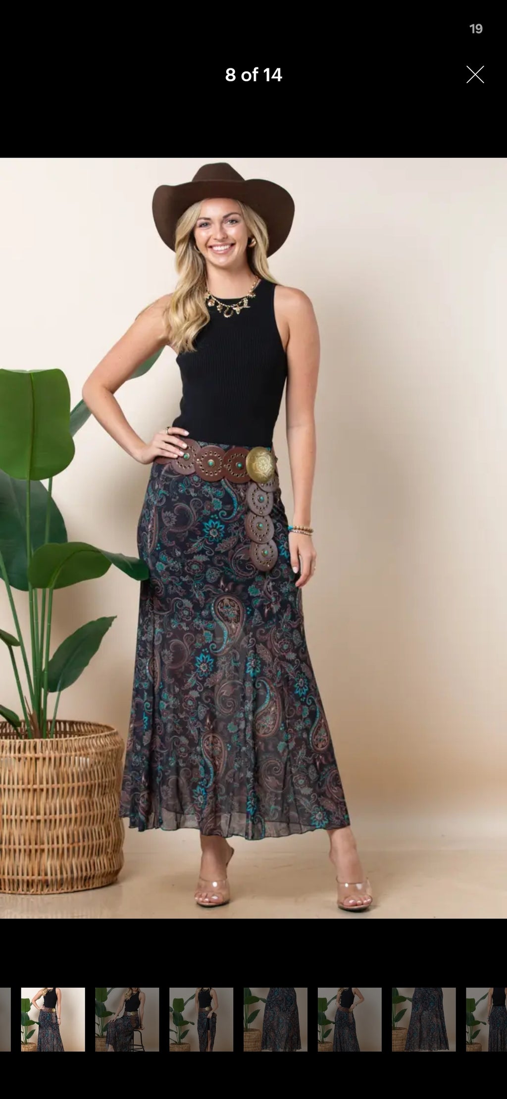 Paisley Print Mesh Skirt