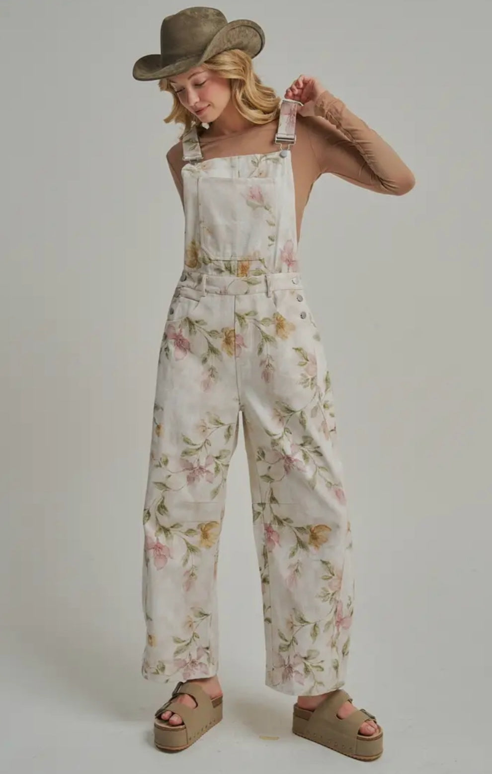 Vintage Floral Overall Jumpsuit