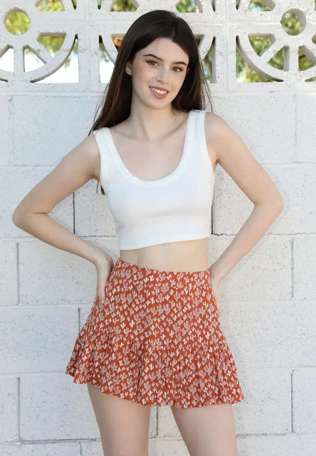 Cactus Print Skort