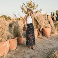 Western Elements Print Lined Maxi Mesh Skirt
