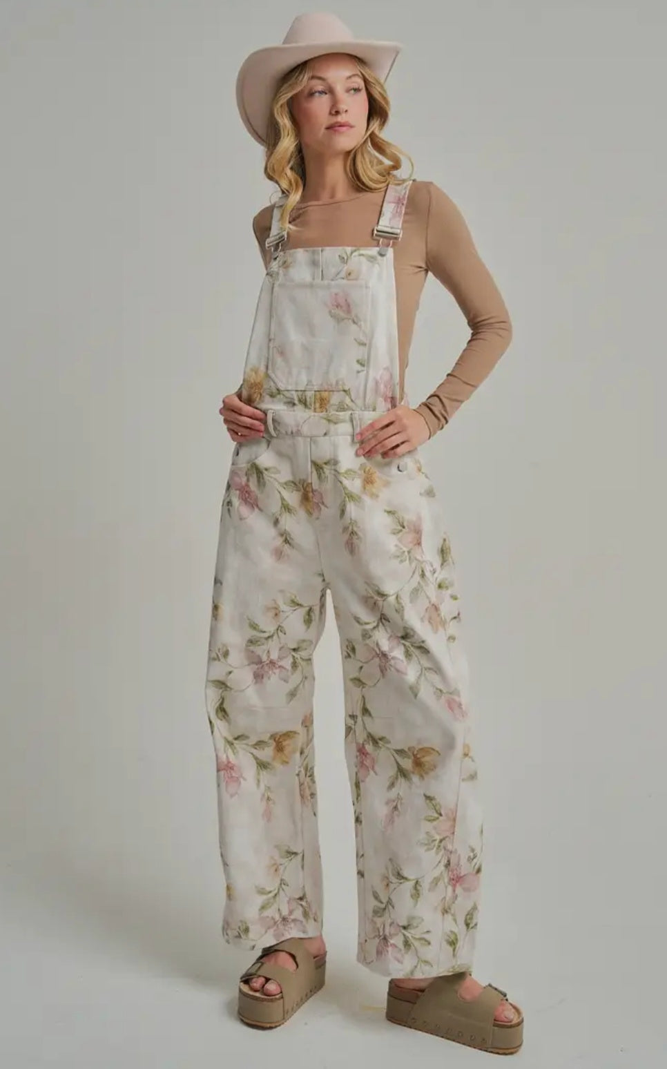Vintage Floral Overall Jumpsuit